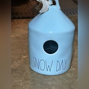 Rae Dunn Light Blue “SNOW DAY” Bird House